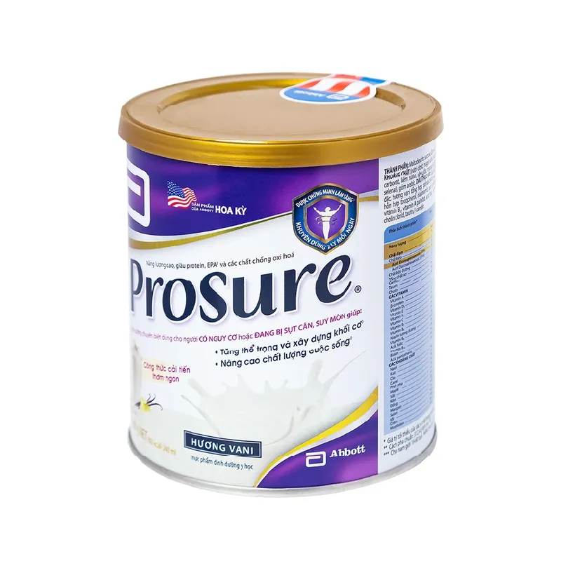 Sữa Prosure Abbott hương Vani bổ sung dinh dưỡng chuyên biệt cho người bệnh Ung Thư ( 380g )
