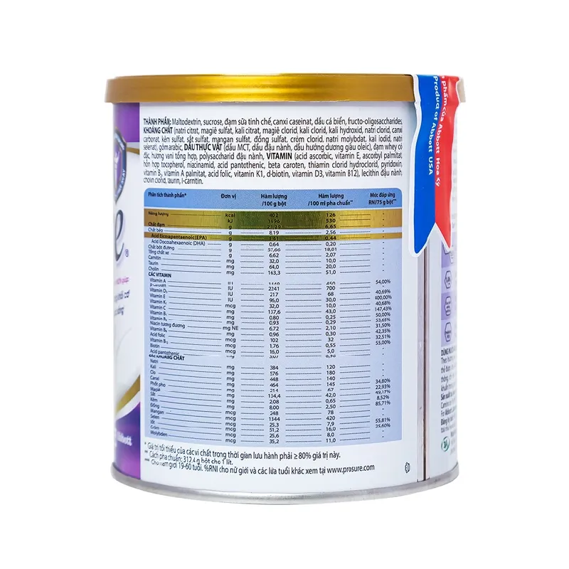 Sữa Prosure Abbott hương Vani bổ sung dinh dưỡng chuyên biệt cho người ...